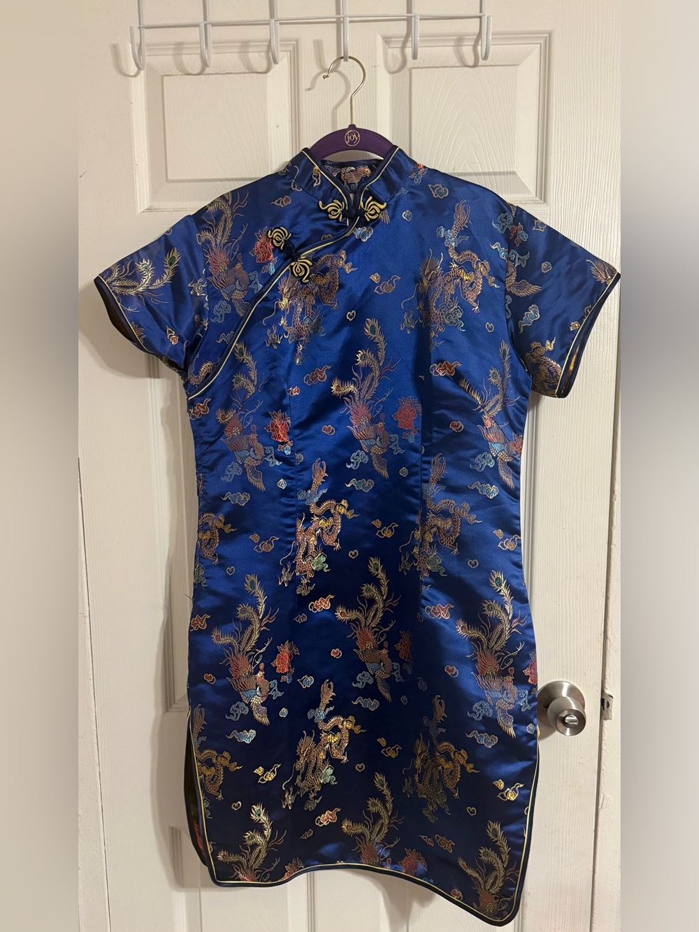 Blue Satin Dragon The Old Ancient Laogudai Dress